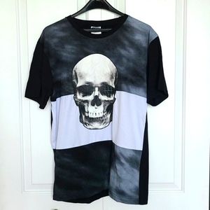 Ryde Out Men's Skull Print Mesh Blend T Shirt L